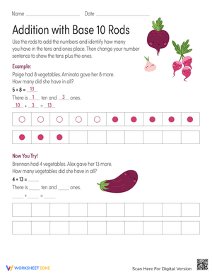 Addition with Base 10 Rods