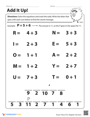 Add It Up Worksheet