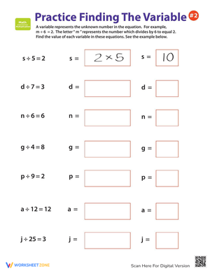Practice Finding the Variable