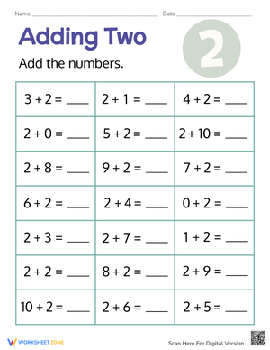 Adding Two Worksheet