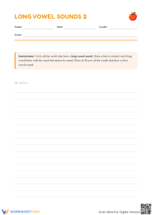 Long Vowel Sounds Worksheet | Grade 2 Printable ELA