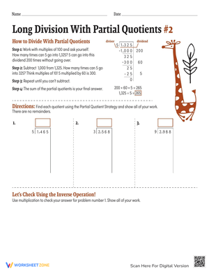 Long Division With Partial Quotients #2