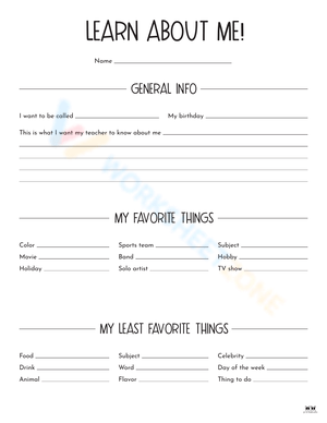 Back to School: Learn About Me