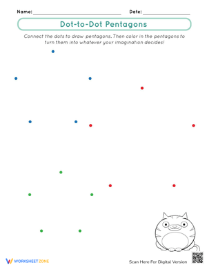 Dot to Dot: Pentagons Shape
