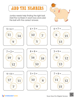 Add the Numbers: Elephant Addition
