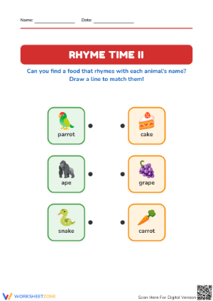 Rhyming Words Worksheet | Essential Preschool ELA