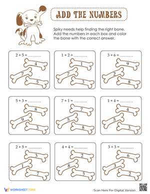 Add the Numbers with Spiky Friends
