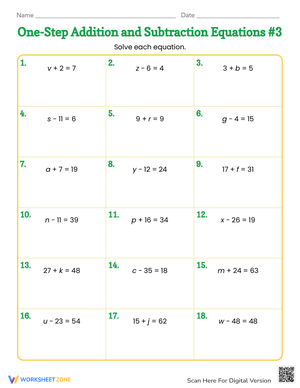Solve Addition and Subtraction Equations