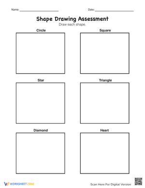 Shape Drawing Assessment Worksheet