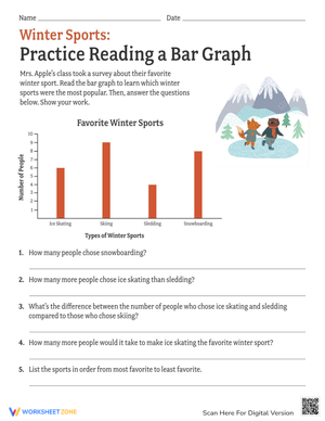 Reading a Bar Graph: Winter Sports