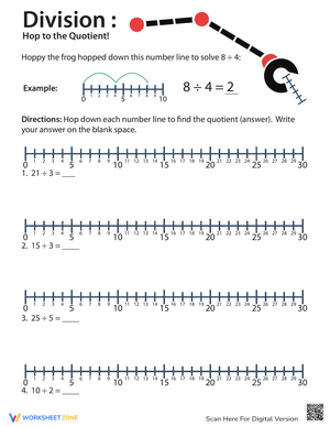 Division Hop to the Quotient Worksheet