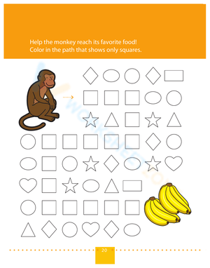 Color the Square Path Maze Activity