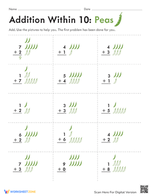 Count 'Em Peas: Addition Practice