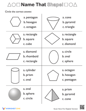 Shape Study Guide Worksheet