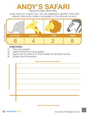 Andy's Safari Practice Bar Graphing Worksheet