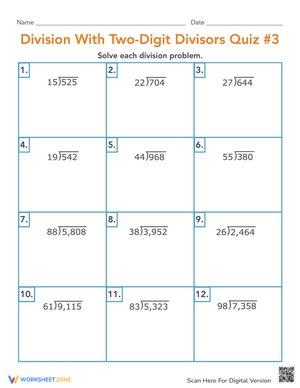 Division with Two-Digit Divisors Quiz