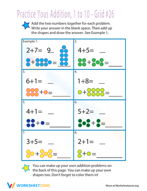 Count the Dots: Single-Digit Addition Practice