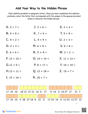 Addition Practice Sheet
