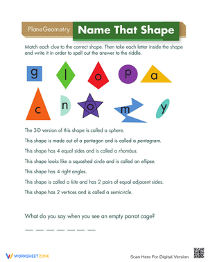 Shape Riddles Worksheet