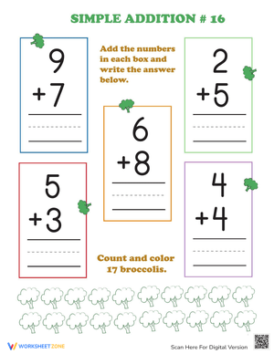 Preschool Addition: More Practice