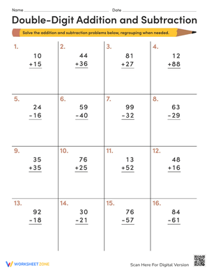 Double Addition & Subtraction