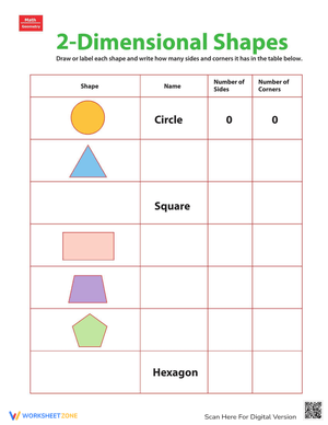 Filling Table With 2-D Shapes