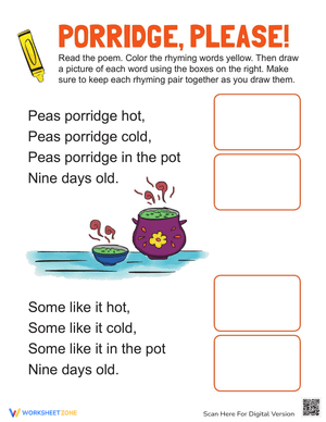 Peas Porridge Hot Nursery Rhyme Activity