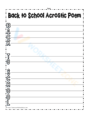 Back to School Acrostic Poem