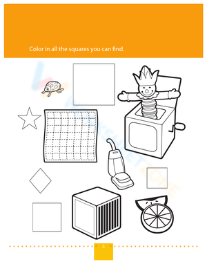 Color the Squares Preschool Worksheet