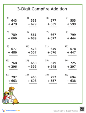 3-Digit Campfire Addition