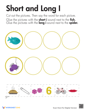 Identify Short and Long I Sounds Worksheet