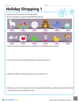 Holiday Shopping Math: A Fun Worksheet