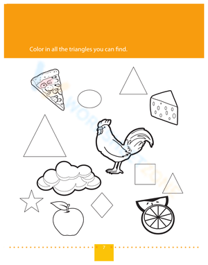 Color the Triangles: Shape Recognition Worksheet