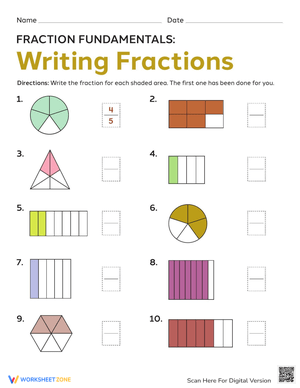 Fraction Fundamentals: Write the Fraction