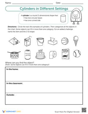 Cylinders in Different Settings: Shape ID