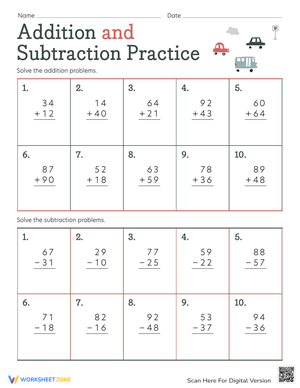 Addition and Subtraction Practice