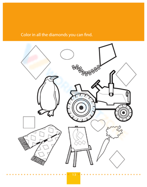 Color the Diamonds: Shape Recognition Activity