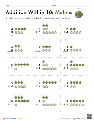 Count 'Em: Melon Addition Practice