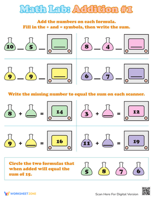 Addition Symbols Math Lab