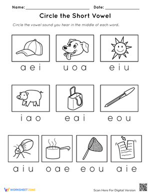 Circle the Short Vowel