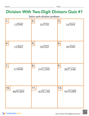 Division with Two Digit Divisors
