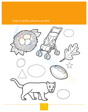 Color the Ovals: A Shape Recognition Worksheet
