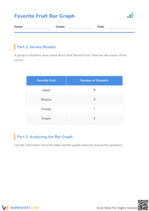 Printable Favorite Fruit Bar Graph Worksheet | Grade 2 Math