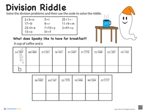 Division Riddle Worksheet