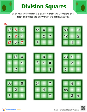 Division Puzzles Worksheet