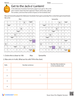Get to the Jack-O'-Lantern Math Addition