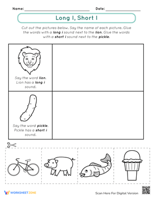 Vowel Sounds: Long I, Short I