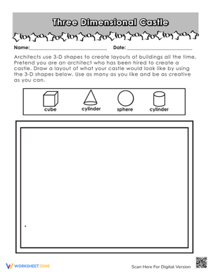 Drawing 3D Shapes Worksheet