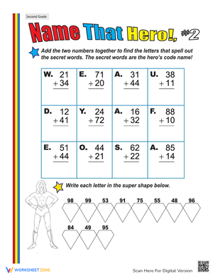 Two-Digit Addition Practice Hero