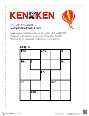 Hot Air Balloon KenKen® Puzzle